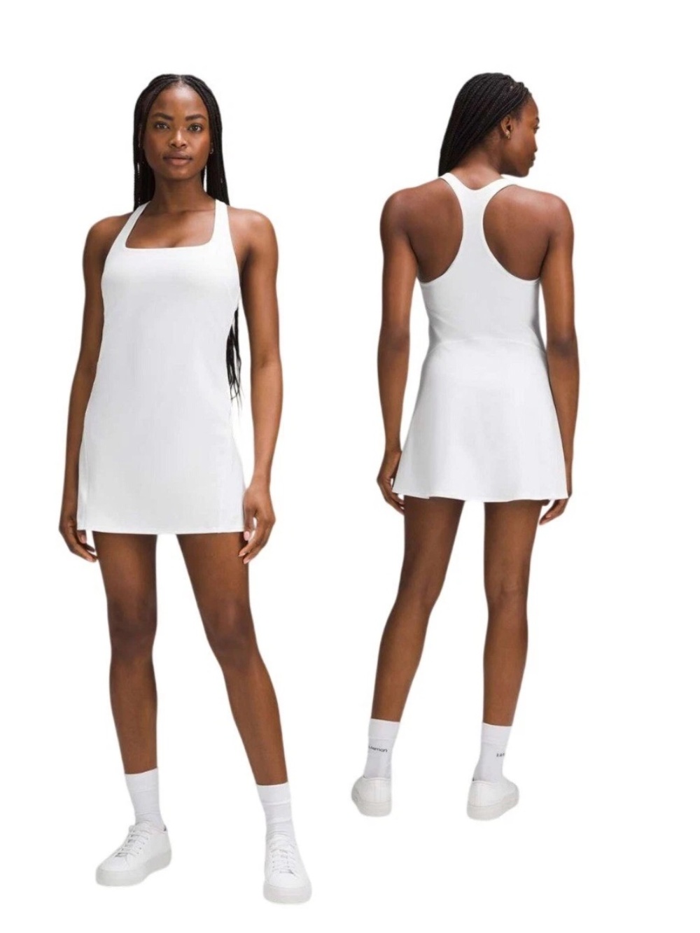 New! Lululemon Sz 8, white lightweight tennis racerback dress .